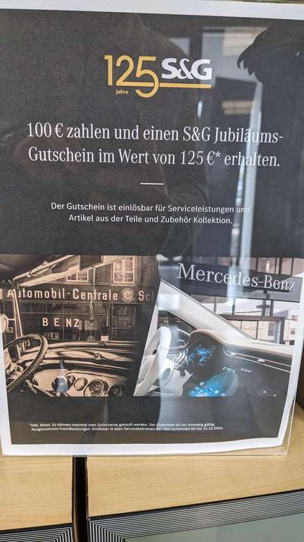 S&G Automobil AG Mercedes - Gutschein 125 Euro für 100 Euro! Pforzheim uvm.