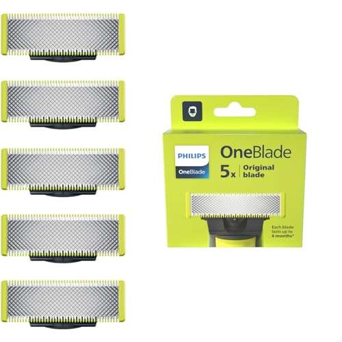 Philips OneBlade Original-Ersatzklingen für alle OneBlade und OneBlade Pro  Modelle, Fünfer-Pack (Modell QP250/50)