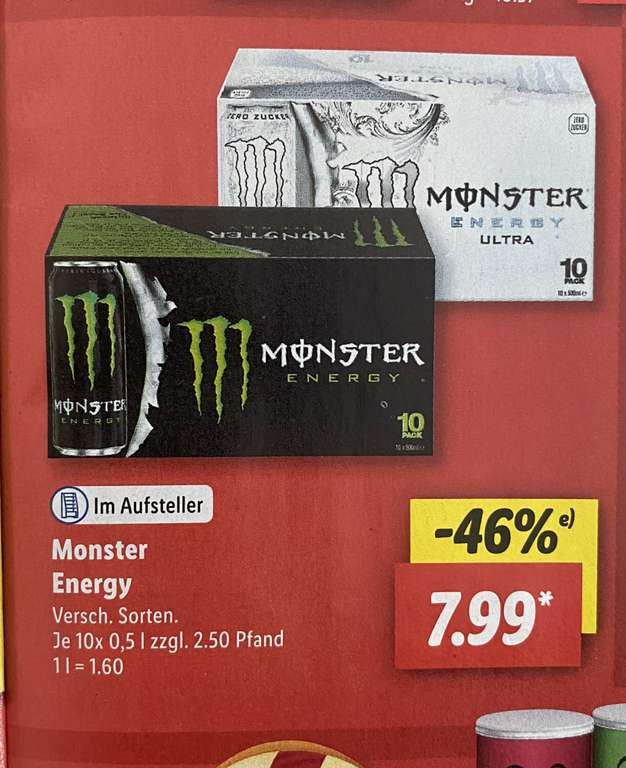 [Lidl] Monster Energy, 10x 0,5l Dosen