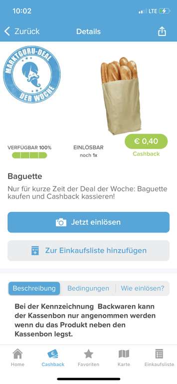~Netto MD~ rustikales Steinofenbaguette im Angebot und Marktguru 0,40€ Cashback