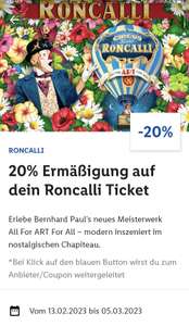 20% Rabatt auf Roncalli Tickets, Lidl Partnervorteil