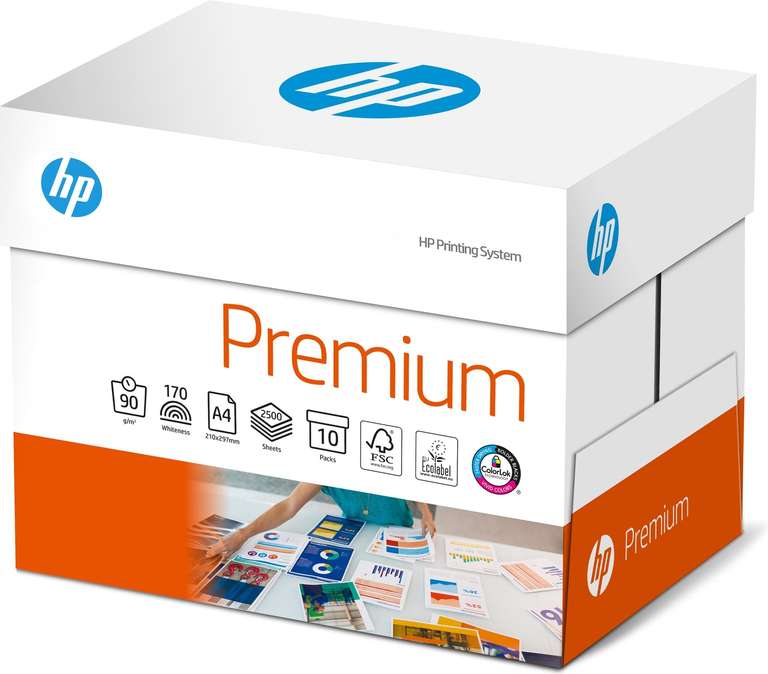 HP Premium Druckerpapier CHP 853 - 90g, DIN-A4, 2500 Blatt (10x250), weiß