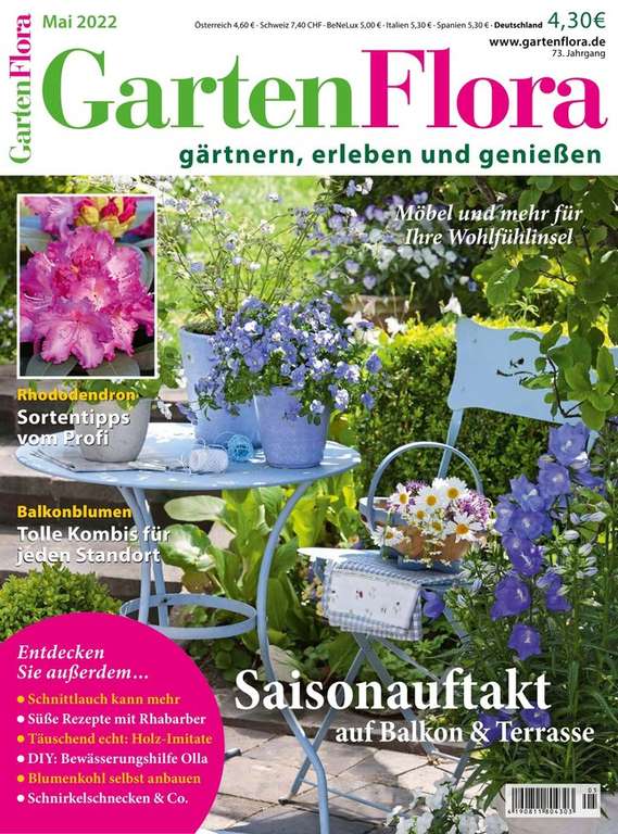GartenFlora Halbjahresabo (6 Ausgaben) für 28,80 € mit 30 € Zalando- oder 25 € BestChoice-Gutschein als Prämie