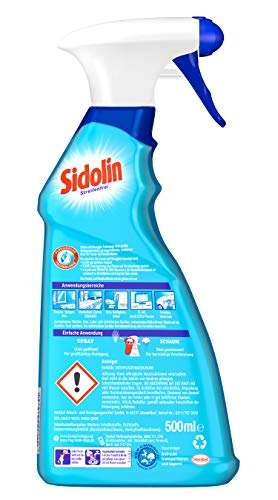 Sidolin Multi-Flächen-Reiniger, Sprühflasche, 500 ml, streifenfreier Glanz auf über 25 Flächen mit Flüssigglas Technologie [PRIME/Sparabo]