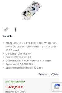 Asus Rog Strix RTX 3080 White OC Edition