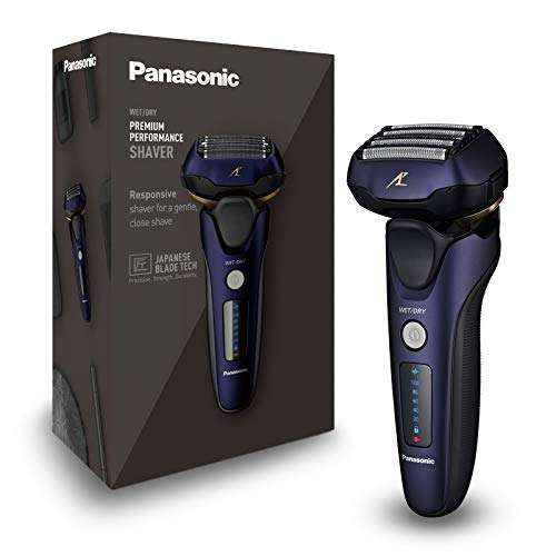 Panasonic ES-LV67 elektrischer Nass- & Trockenrasierer, 5-fach-Scherkopf mit Linearmotor und Bartsensor Technologie