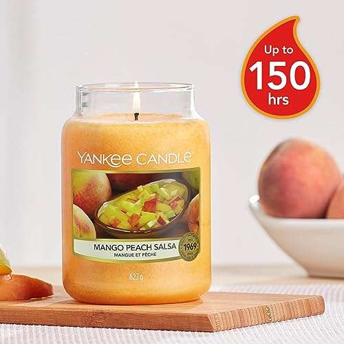 Yankee Candle große Duftkerze im Glas (623g) | Mango Peach Salsa, Fresh Cut Roses oder Baby Powder (Prime Spar-Abo)