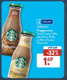Starbucks Frappuccino für nur 1,69€ bei Aldi Süd!