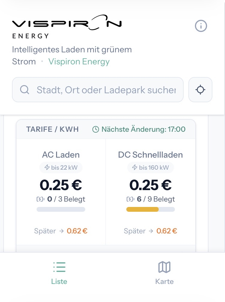 E-Auto Laden: 0,25€ kwh 9-17uhr bis Ende August- Bei Starnberg/München an der A95 Solarpark von Vispirion