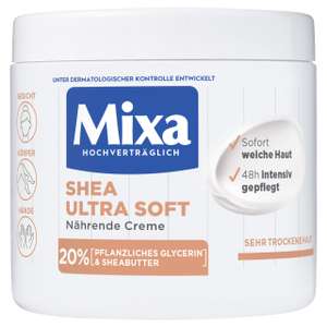 Mixa Shea nährende Creme, pflegend & feuchtigkeitsspendend Shea Ultra Soft, 400ml (Prime Spar-Abo)