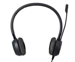 Dell UC150 Stereo Headset baugleich mit Jabra Evolve 20se - Ideal für Home Office - kabelgebunden (USB-Headset)