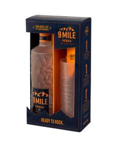 9 Mile Vodka Geschenkverpackung inkl. Glas (1 x 0,7 Liter) - inkl. LED-Beleuchtung Premium Wodka 37,5% Alkohol Amazon