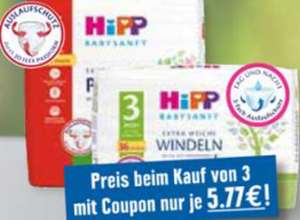 HiPP Babysanft Einzel-Pack Windeln Gr. 3-6 oder Pants Einzel-Packs Gr. 5-6 (OFFLINE Edeka)