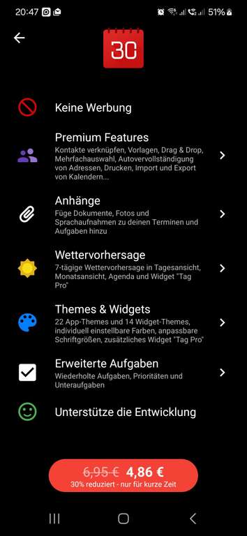 Business Kalender 2 (Andoid App, Google Play Store)