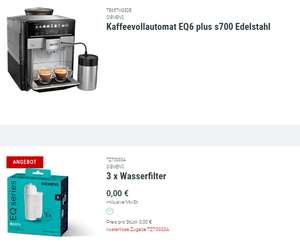 SIEMENS Kaffeevollautomat EQ6 plus s700 Edelstahl incl. 3 x Wasserfilter als gratis Zugabe| Corporate Benefits