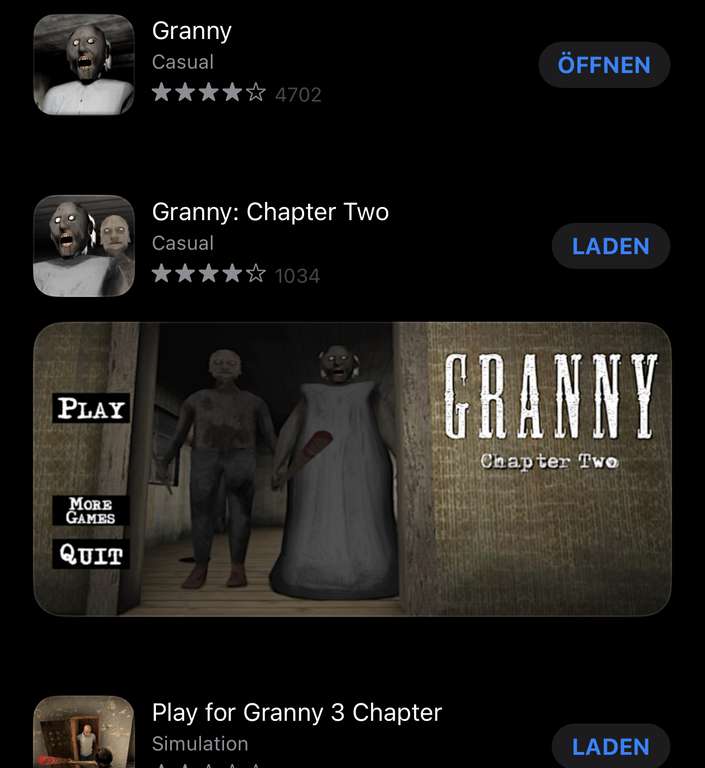 Granny 1-2-3 Spiel - kostenlos - IOS & GOOGLE PLAY Store