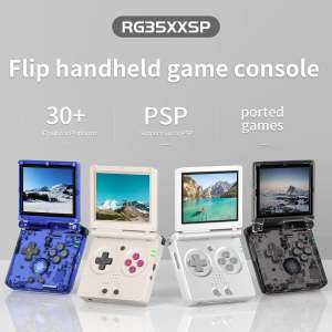 NEUE ANBERNIC RG35XXSP Konsole (64 GB) | Unterstützt: Nintendo (SNES, Game Boy, NDS) - Sony (Playstation 1, PSP) - Sega (Dreamcast, Genesis)