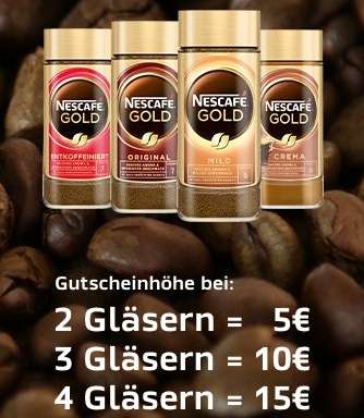 Nescafé Gold Aktion: Bis zu 15€ Einkaufsgutschein beim Kauf zurückerhalten