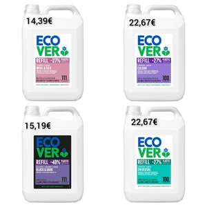 Ecover flüssiges Feinwaschmittel, Feinwaschmittel Schwarz & Dunkel, Vollwaschmittel oder Colorwaschmittel 5L ab 14,39€ (Prime Spar-Abo)