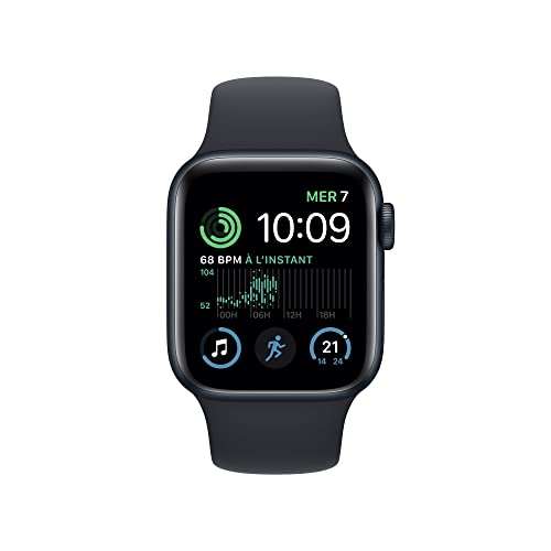 Apple Watch SE (2. Generation) (GPS, 40 mm) Smartwatch – Midnight-Aluminiumgehäuse