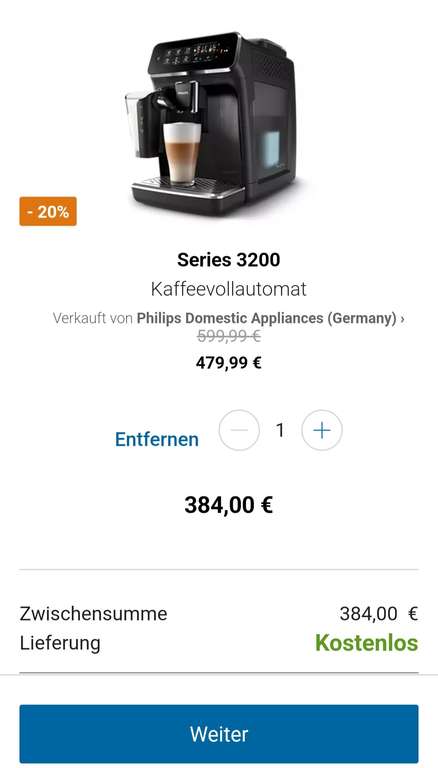 Series 3200 Lattego. Bei Philips.de mit Gutschein für 384€.