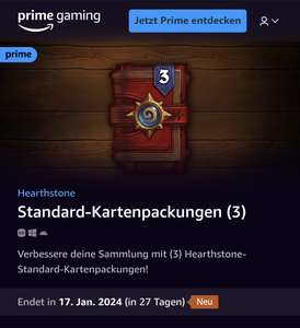 [Prime Gaming] - Hearthstone - 3 Standard Kartenpackungen