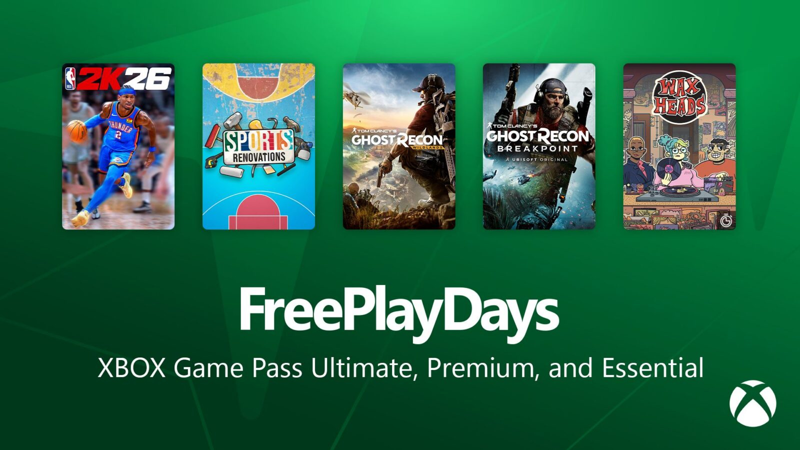 Xbox Free Play Days: NBA 2K26, Ghost Recon Wildlands & Breakpoint kostenlos spielen