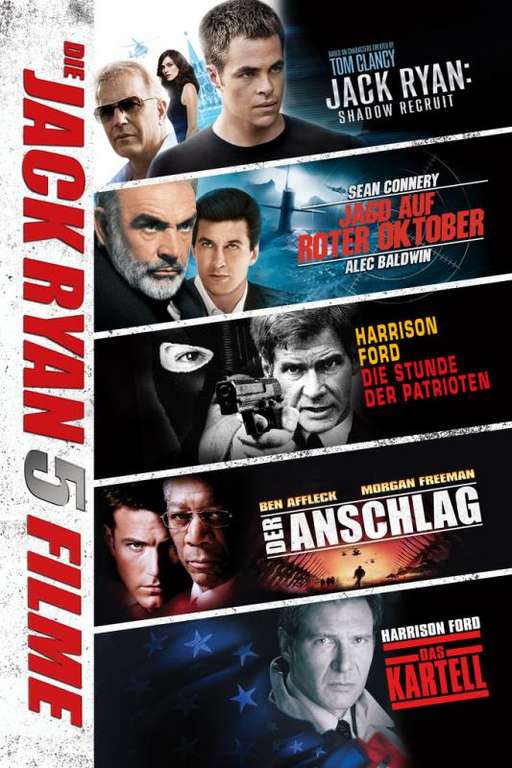 Jack Ryan 5-Movie Collection *4k KAUF-STREAM * Jagd auf Roter Oktober, Stunde der Patrioten, Das Kartell, Der Anschlag, Shadow Recruit
