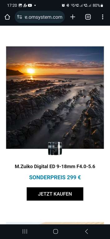 OM System Blackfriday, z.B. M.Zuiko Digital ED 75mm F1:8 Olympus MFT