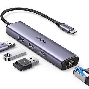 [Prime] UGREEN USB C Ethernet Adapter/Hub (4in1) - LAN auf USB C Adapter / 3 USB-Ports