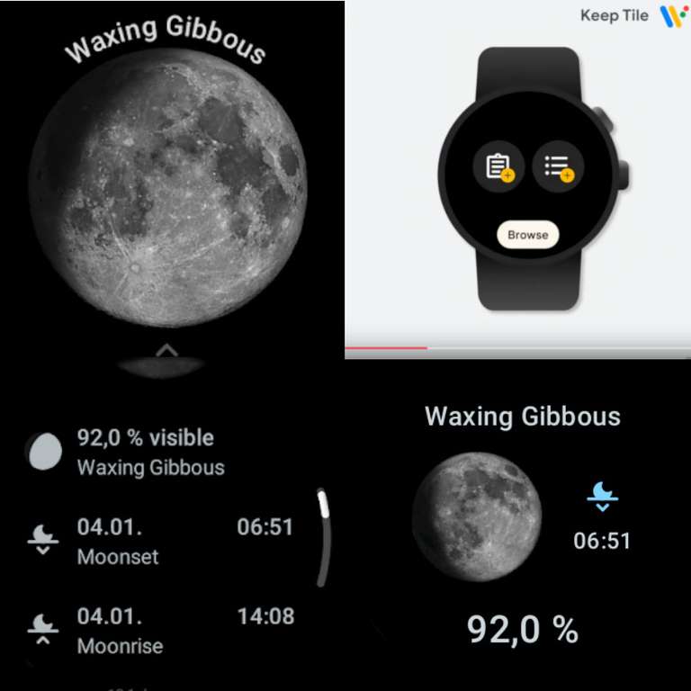 [google play store] Moon on Wear (Wear OS Tiles / Komplikation & Hintergrund für Watch Faces)