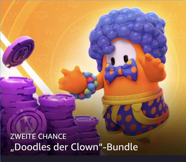 [Prime Gaming] "Doodles der Clown" Bundle Fall Guys 1.000 Kudos Gratis [PC, Ps4/Ps5, Xbox Series X/S, Nintendo Switch]