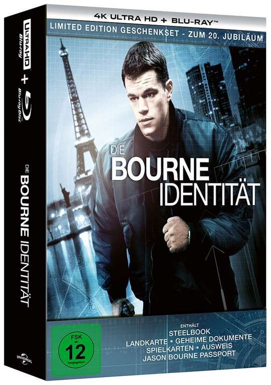 Die Bourne Identität - Limited Steelbook Plus Edition (4K UHD + Blu-ray) für 12,99€, bei Abholung 10€
