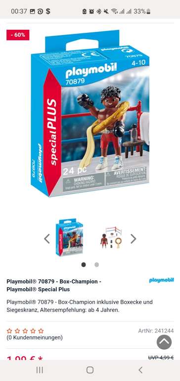 Playmobil Special Plus Boxen mit 60% Rabatt für 1,99€ Rofu (Lohnt sich erst ab 49€) Versandkosten Frei