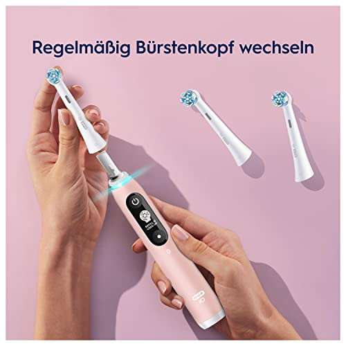 Oral-B iO Sanfte Reinigung Aufsteckbürsten für elektrische Zahnbürste, 6 Stück, Zahnreinigung mit iO Technologie, für Oral-B Zahnbürsten