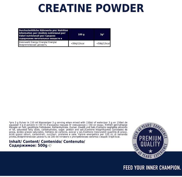 Creapure 500g 19,90 € (Prime oder Packstation) Kreatinpulver