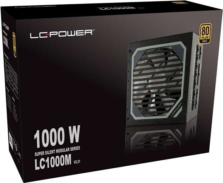 LC Power LC1000M V2.31 Netzteil (1000W, 80+ Gold, vollmodular, 120mm-Lüfter, 3J Garantie)