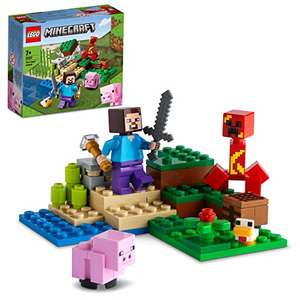 LEGO 21177 Minecraft Der Hinterhalt des Creeper, Spielzeugset mit Steve, Schweinchen..(Prime)