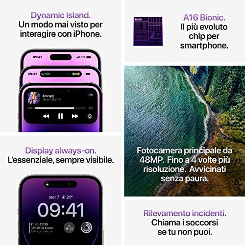 Amazon Italia: Apple iPhone 14 Pro Max (128 GB) - Dunkellila, Gold oder Schwarz