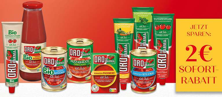 3 Produkte von ORO di Parma kaufen & 2€ Sofort-Rabatt erhalten (Couponplatz + digitalen Coupon)