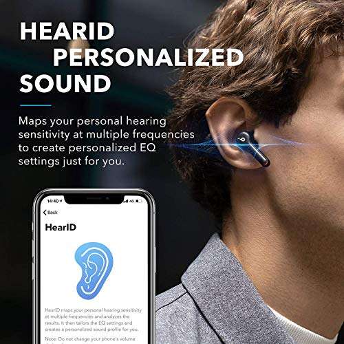 Soundcore by Anker Liberty Air 2, Bluetooth Kopfhörer, 4 Mikrofone, 28 Std Akku, personalisierter HearID EQ, Bluetooth 5, Schwarz
