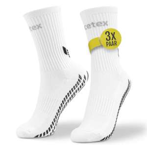 Football Socks weiß [3er-PACK] - Grip Socken Fussball - Fußball Socken Männer,Damen, Kinder
