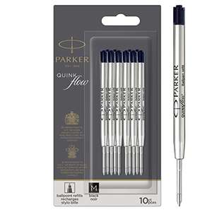 Parker QUINKFLOW Kugelschreiberminen | 10 Stück | schwarze oder blaue Tinte | mittlere Spitze