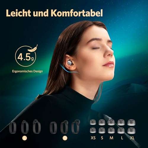 EarFun Free Pro 3 In Ear Bluetooth Kopfhörer mit Geräuschunterdrückung, Hi-Res Audio, Snapdragon Sound, aptX Adaptive (Händler: EarFun EU)