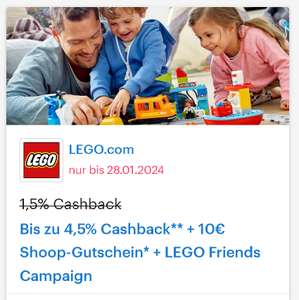 [LEGO + Shoop] Bis zu 4,5% Cashback** + 10€ Shoop-Gutschein* + LEGO Friends Campaign