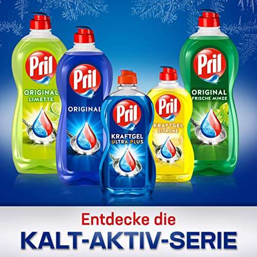 Pril Kraft Gel Zitrone (450ml), Handgeschirrspülmittel mit höchster Fettlösekraft für 1,19€ (Prime Spar-Abo + Coupon)
