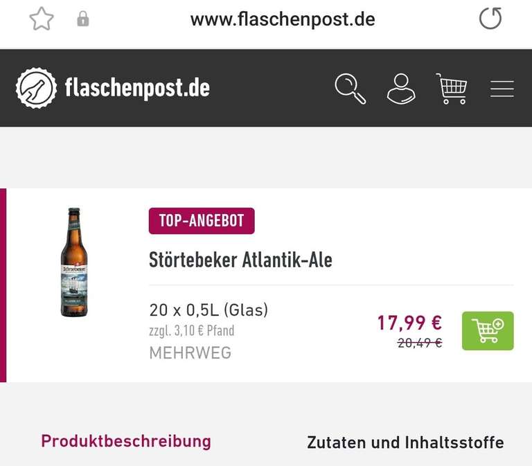 Störtebeker Atlantik Ale ab 16,99 Regional (29€ MBW, ab 49€ versandkostenfrei)