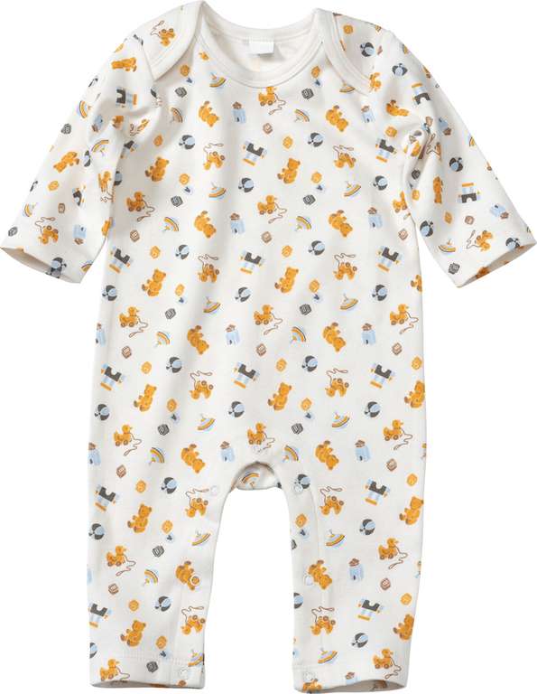 DM Lokal: Baby Schlafanzug, Gr. 50/56, aus Bio-Baumwolle, weiß, bunt, 1 St