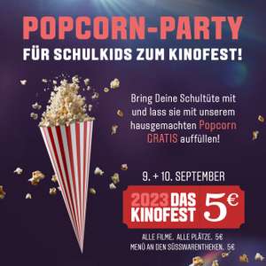 [Kinopolis] Popcorn Party für Schüler zum Kinotag - Schultüte mitbringen & diese Gratis/Kostenlos mit Popcorn auffüllen lassen