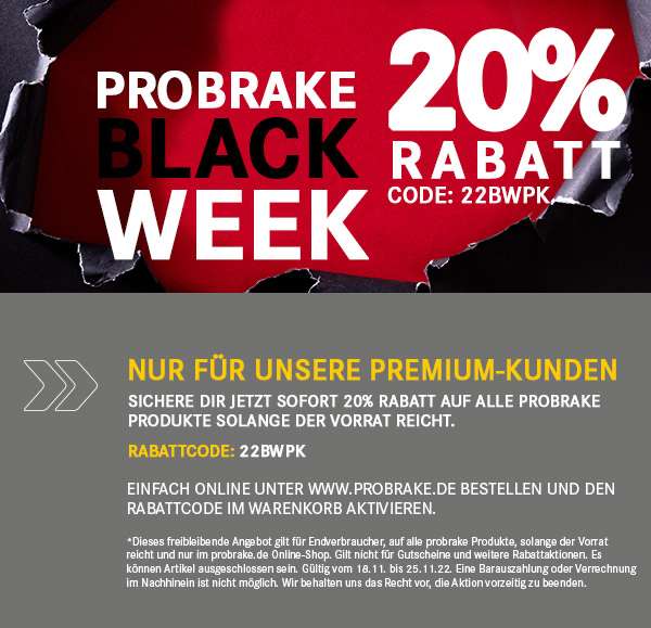ProBrake Black Week 20% Rabatt